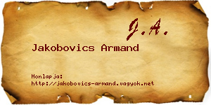 Jakobovics Armand névjegykártya